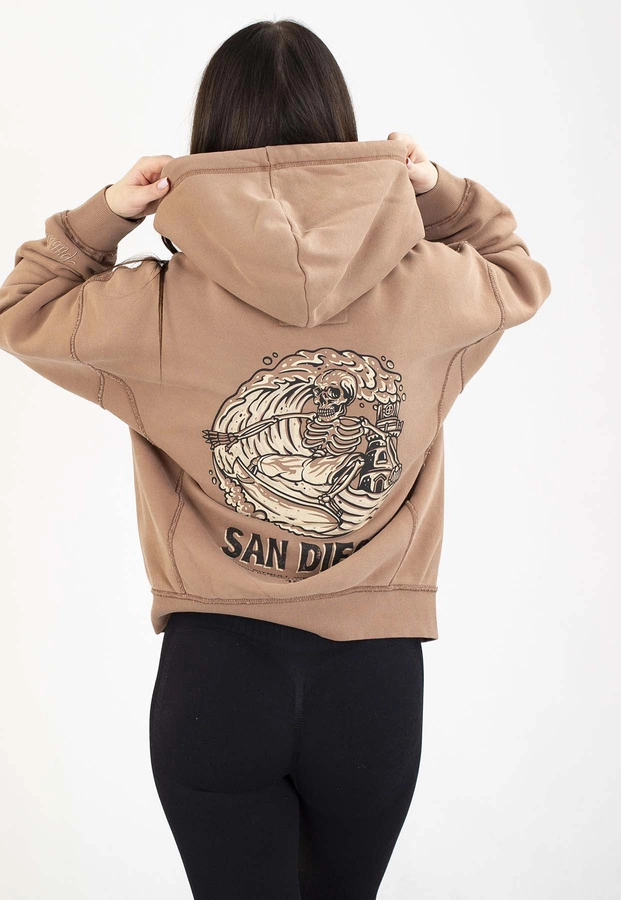 Bluza Pit Bull Z Kapturem ZIP Skull Surf chocolate mousse