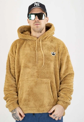 Bluza Jigga Wear Z Kapturem Sherpa Simple Crown beżowa