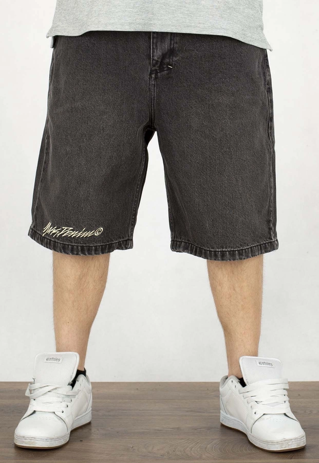 Spodenki Mass Jeans Initials Loose Fit black washed