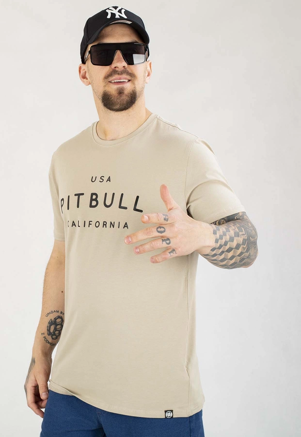 T-shirt Pit Bull Slim 190 USA Cal greyish sand