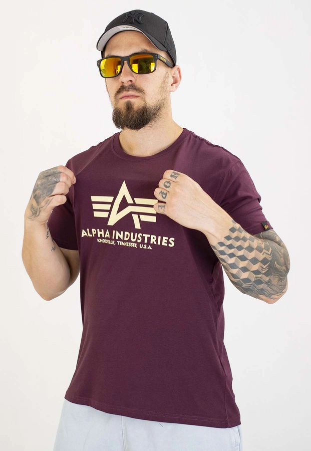 T-shirt Alpha Industries Basic 100501 bordowy