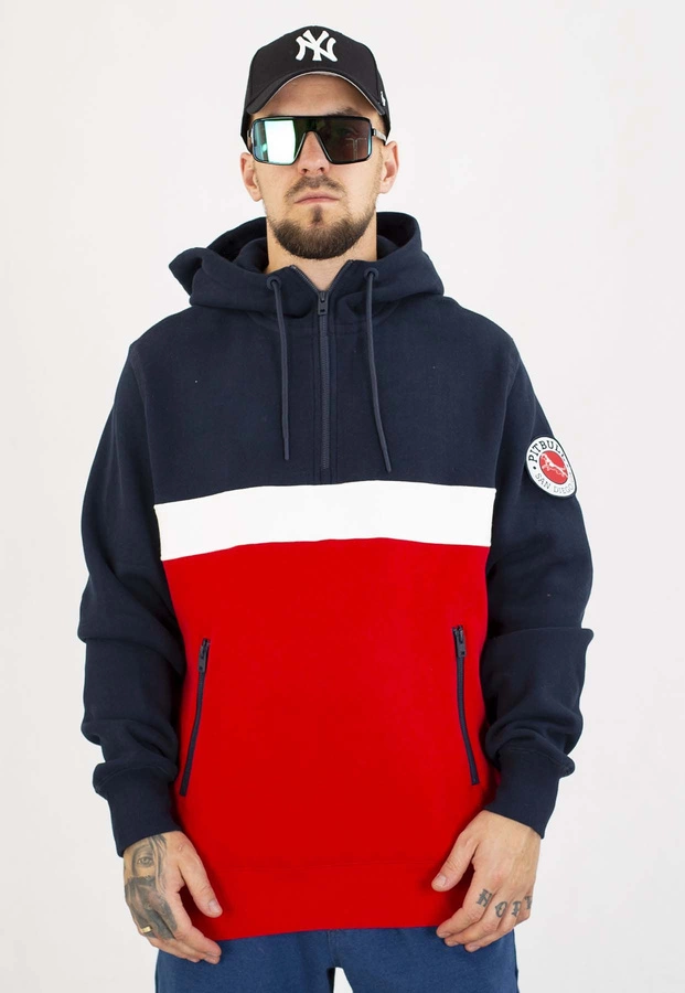 Bluza Pit Bull Z Kapturem Gibson navy red