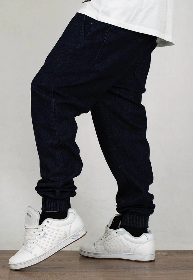 Spodnie El Polako Joggery Slim Jeans z Gumą Front Classic dark jeans