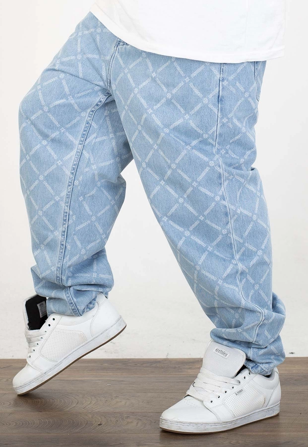 Spodnie Mass Jeans Extra Baggy Fit Monogram light blue