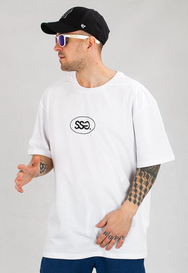 T-Shirt SSG Oval Frame Basic Logo biały