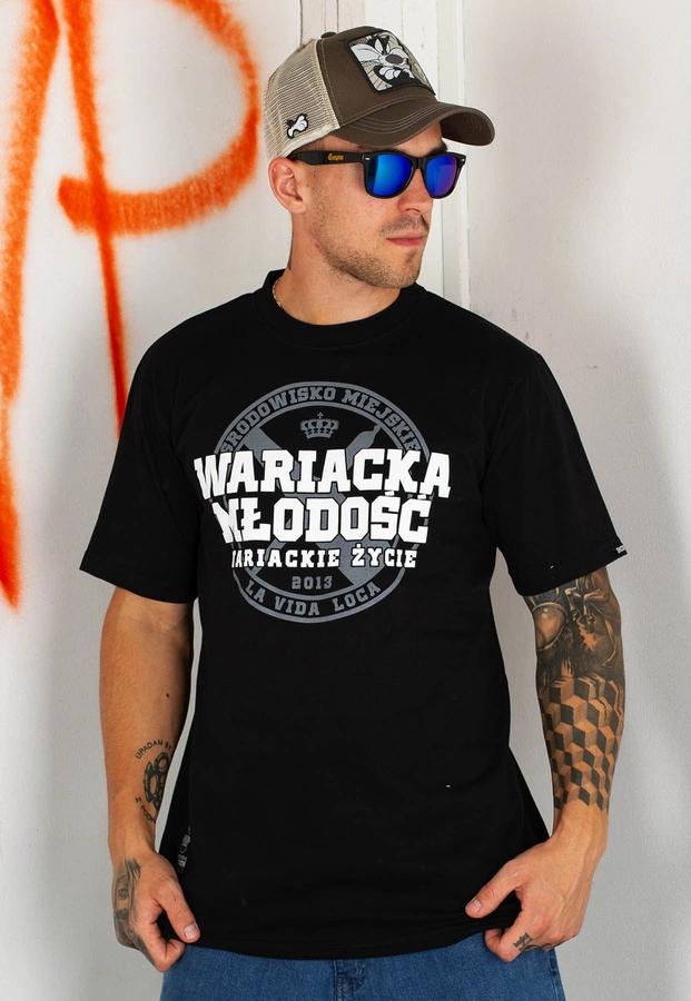 T-shirt Środowisko Miejskie Wariacka Młodość czarny