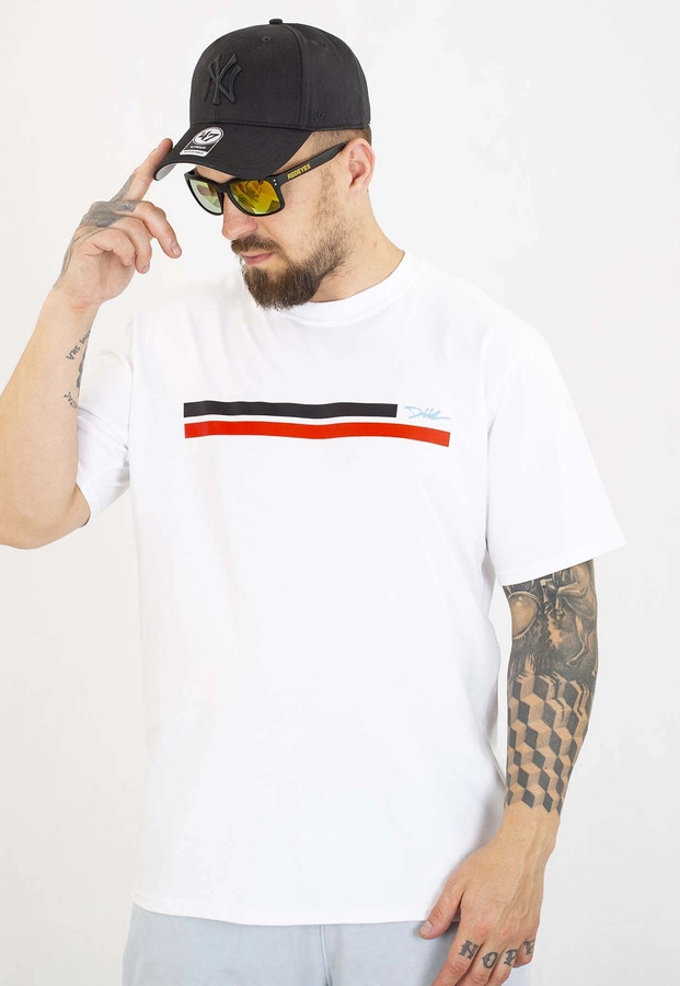 T-shirt Diil Line biało czerwony