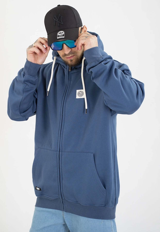 Bluza Mass Z Kapturem ZIP Patch niebieska