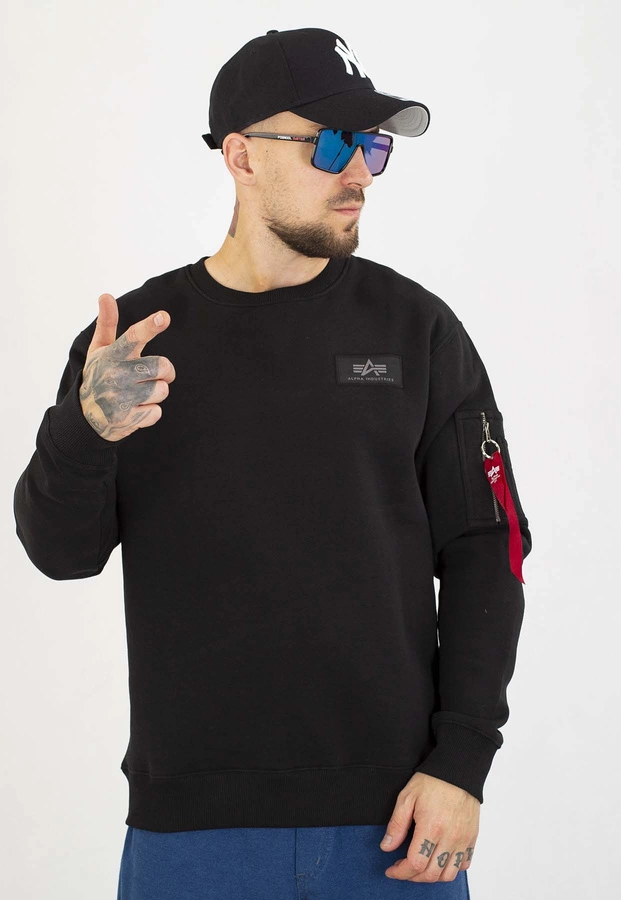 Bluza Alpha Industries Bez Kaptura Back Print 128305 czarna