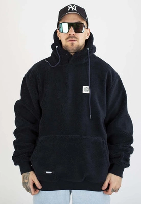 Kurtka Mass Z Kapturem Zimowa Patch Teddy granatowa