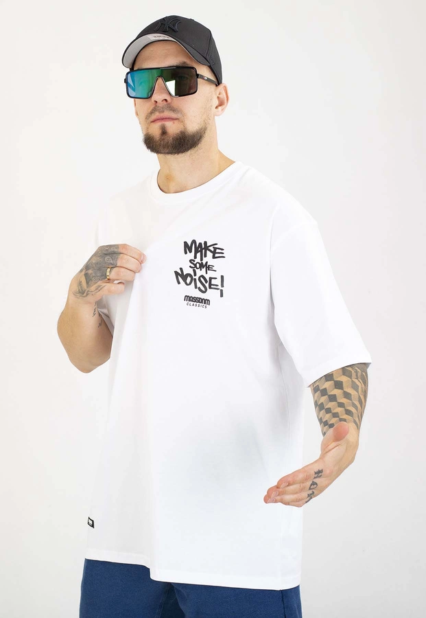 T-shirt Mass Noise biały
