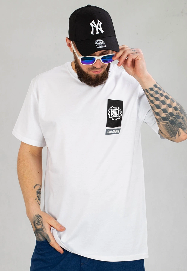 T-shirt Diil Block biało czarny