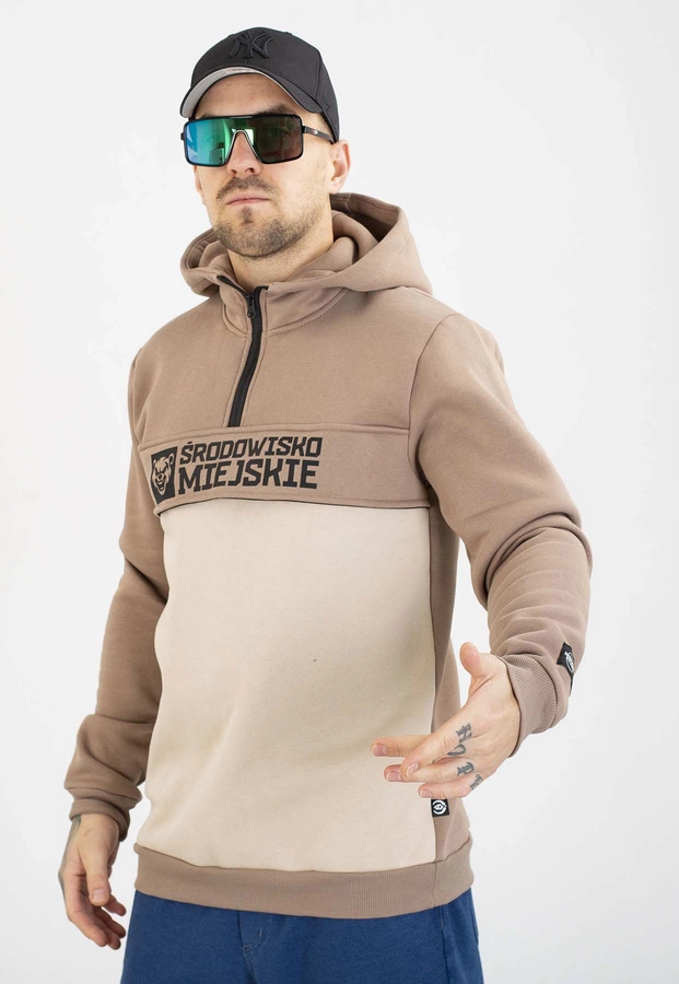 Bluza Środowisko Miejskie Z Kapturem Essential Bear beżowa kremowa