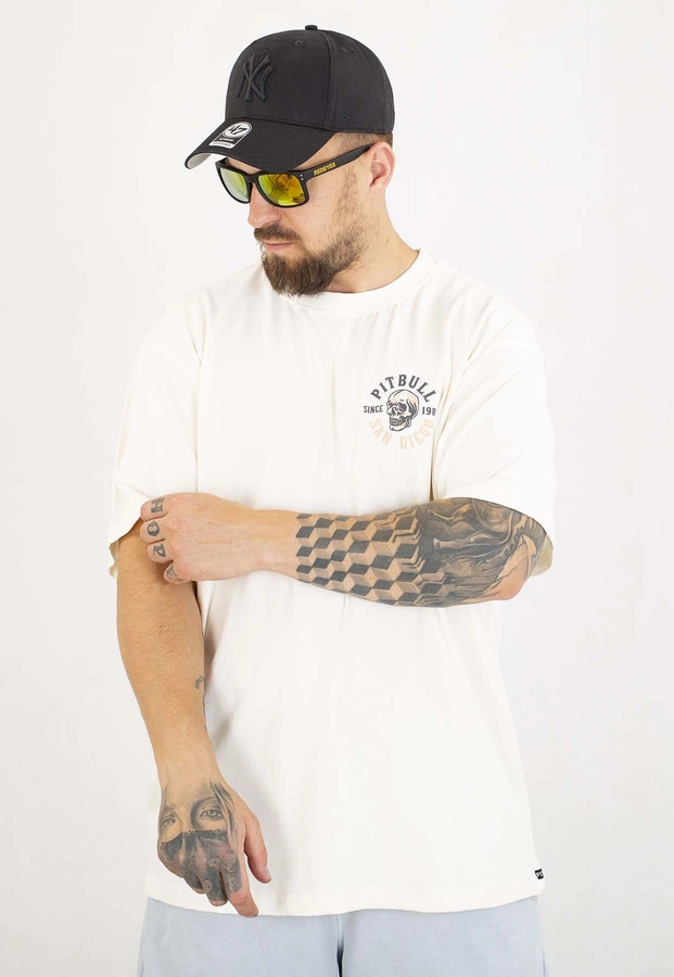 T-shirt Pit Bull Loose Fit Skull Logo 210 white