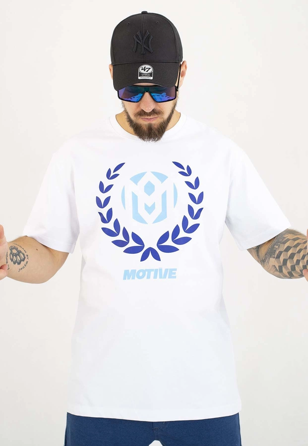 T-shirt Motive Laur biały
