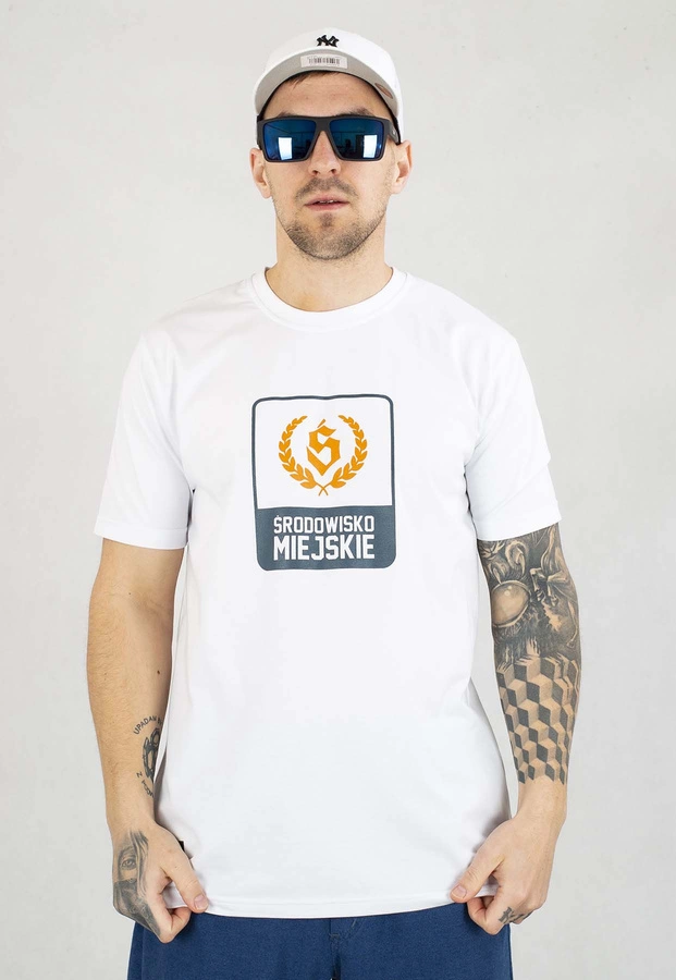 T-shirt Środowisko Miejskie Laur Orange biały