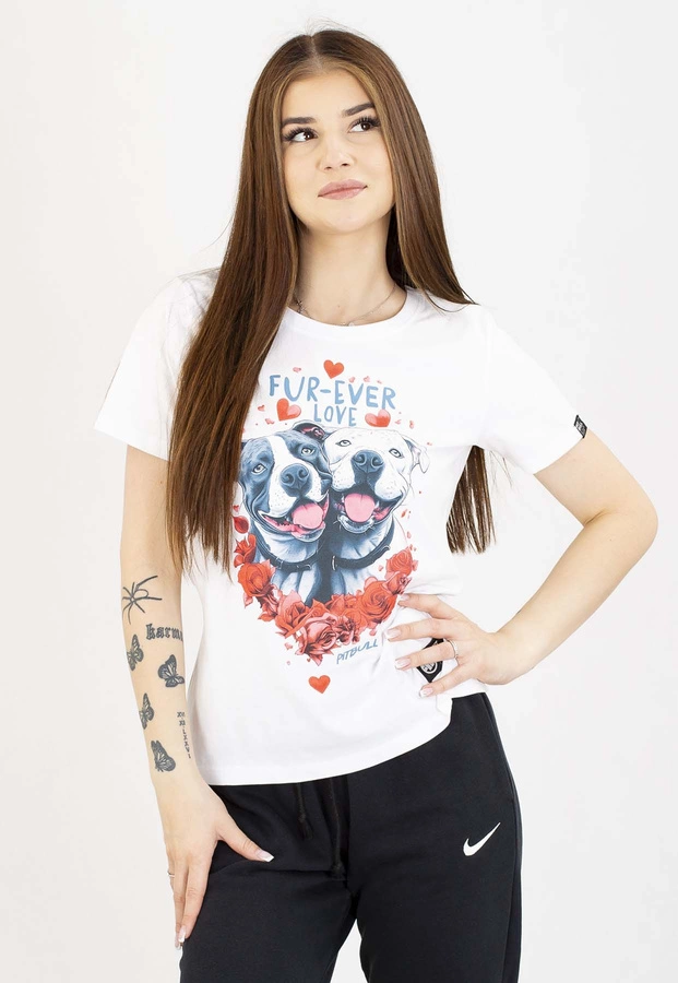 T-Shirt Pit Bull Fur Ever Love 190 white