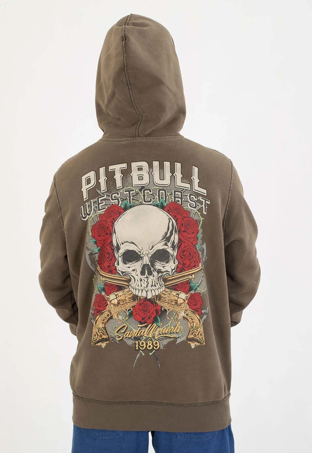 Bluza Pit Bull Z Kapturem ZIP Santa Muerte major olive