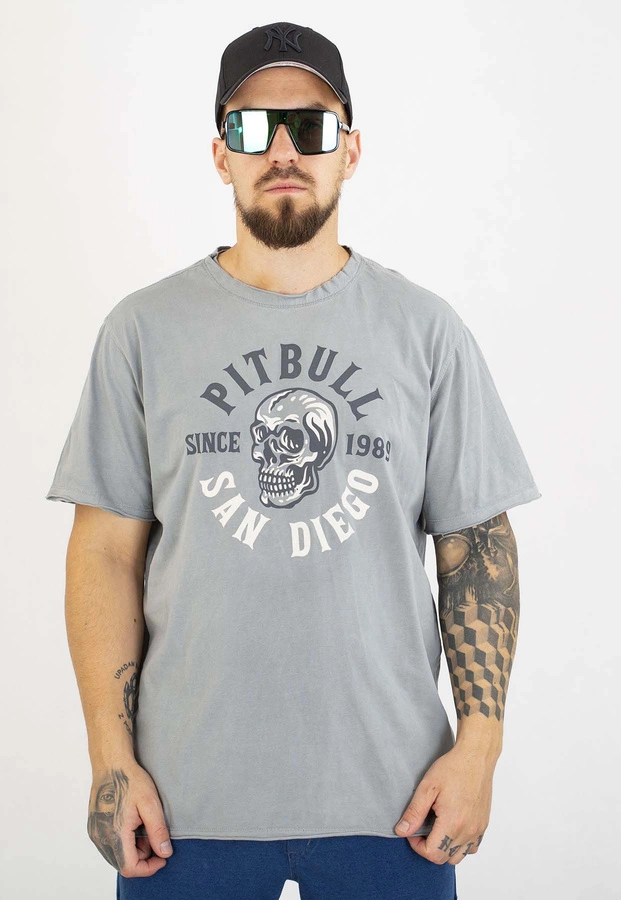 T-shirt Pit Bull Skull Logo 190 grey