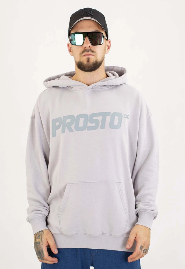 Bluza Prosto Z kapturem Big Log sprana szara