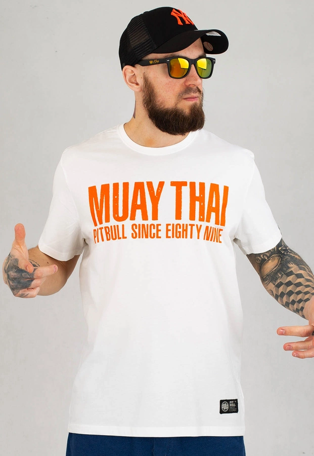 T-shirt Pit Bull Middle Masters Of Muay Thai Champions biały