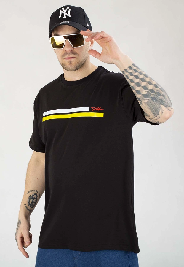 T-shirt Diil Line czarno żółty