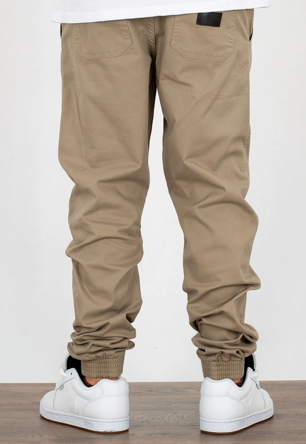 Spodnie B.O.R. Biuro Ochrony Rapu Jogger Fit Guma Strecz Classic BORCrew Outline beżowe