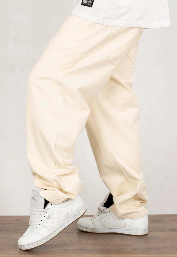 Spodnie Mass Pants Baggy Fit Slang kremowe