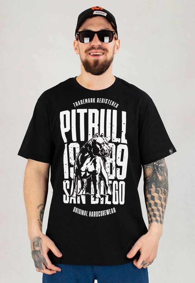 T-shirt Pit Bull San Diego Dog czarny