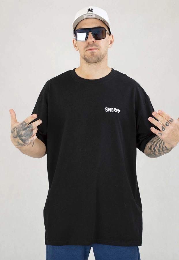 T-shirt Smerfy Baggy Cast czarny