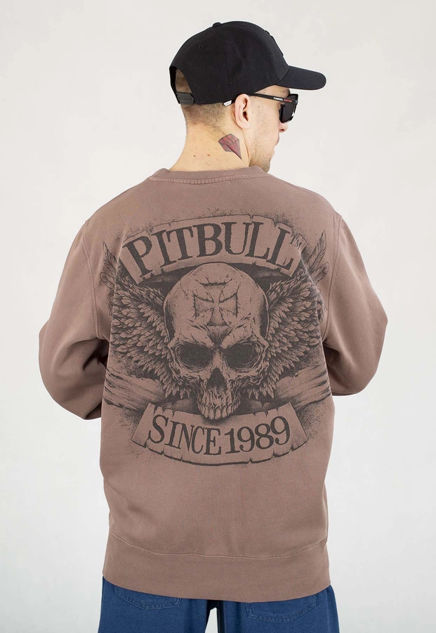 Bluza Pit Bull Bez Kaptura Bite Me sprany bordowy