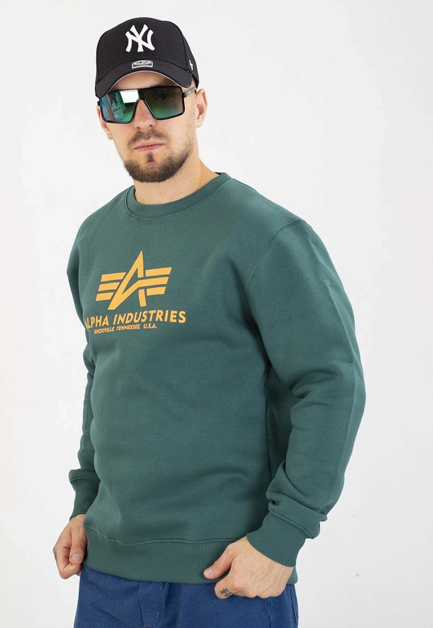 Bluza Alpha Industries Bez Kaptura Basic 178302 zielona