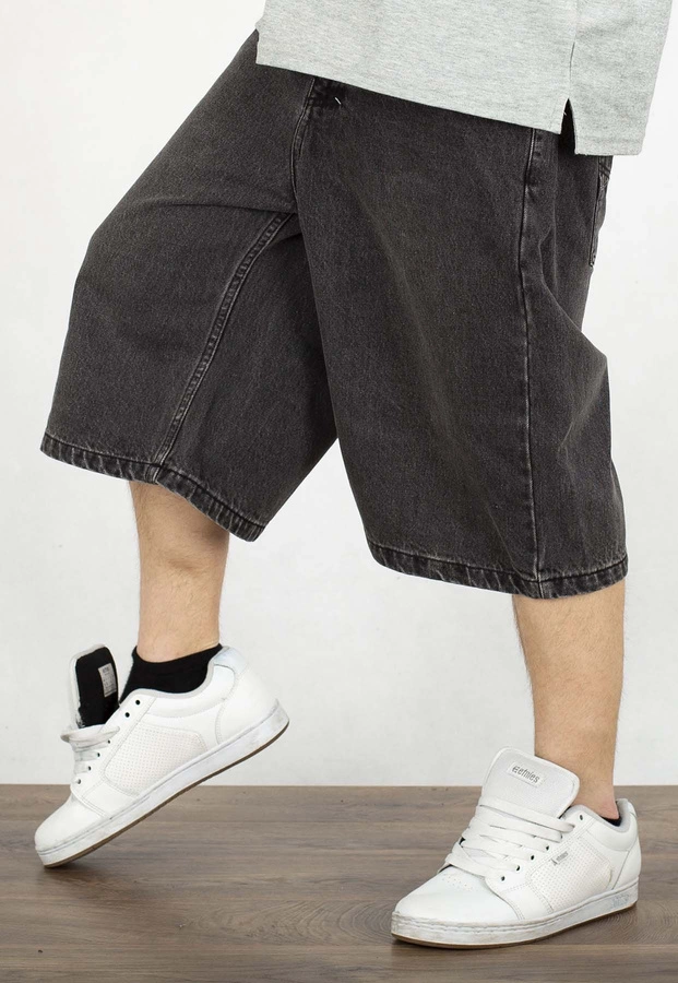 Spodenki Mass Jeans Slang Baggy Fit black washed
