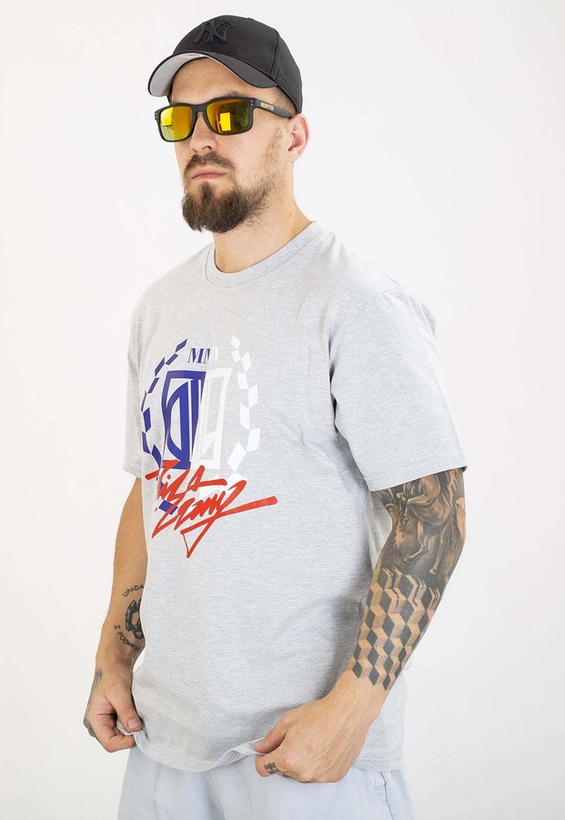 T-shirt Diil Gang szaro biały