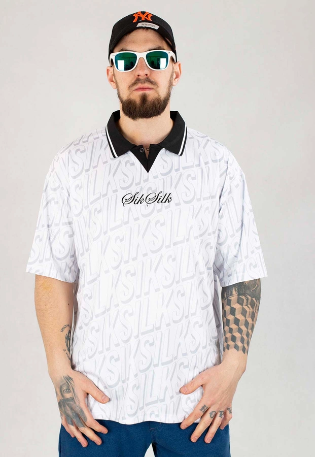 T-shirt Polo SikSilk Football Jersey SS-22536 biały