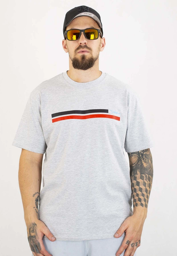 T-shirt Diil Line szaro czerwony