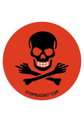 Wlepa Stoprocent New Skull czerwona