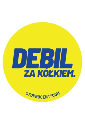 Wlepa Stoprocent Debil żółta