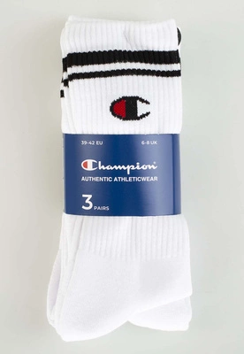 Skiety Champion U20081 3-pak białe czarne paski