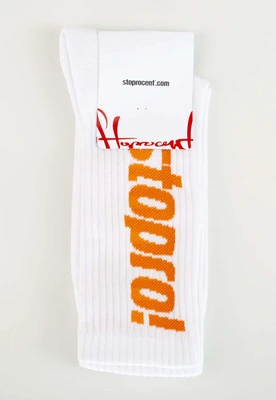 Skiety Stoprocent Stopro! biało pomarańczowe