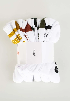 Skiety Globe Tilt Hi Crew 5-Pak White Assorted