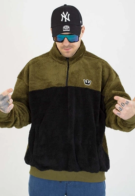 Bluza Jigga Wear Bez Kaptura Sherpa oliwkowo czarna