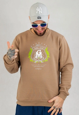 Bluza Ganja Mafia Bez Kaptura Herb beżowa