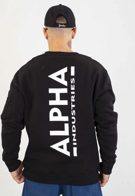 Bluza Alpha Industries Bez Kaptura Back Print 128305 czarna