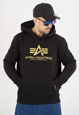 Bluza Alpha Industries Z Kapturem Basic Carbon 146343 czarno złota