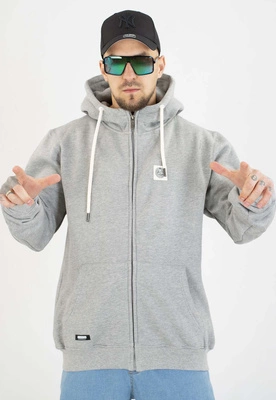 Bluza Mass Z Kapturem ZIP Patch szara