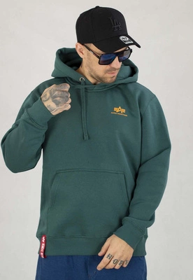 Bluza Alpha Industries Z Kapturem Basic Small Logo 196318 zielona