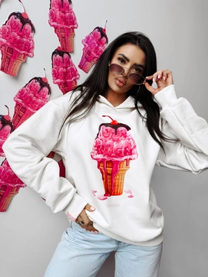 Bluza Olavoga Z Kapturem Kiraz ecru