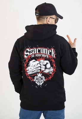 Bluza Ciemna Strefa Z Kapturem Szacunek czarna