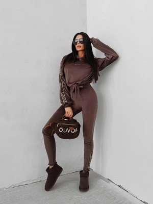 Komplet Olavoga Velvet Aura czekoladowy